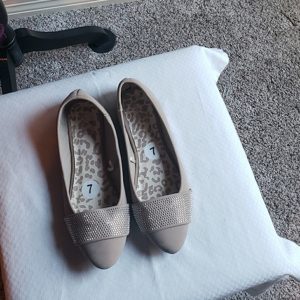Beige flats
